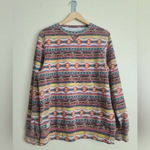 Empyre Surplus Co Aztec Sweatshirt Mens L Colorful Southwestern All Over Pattern